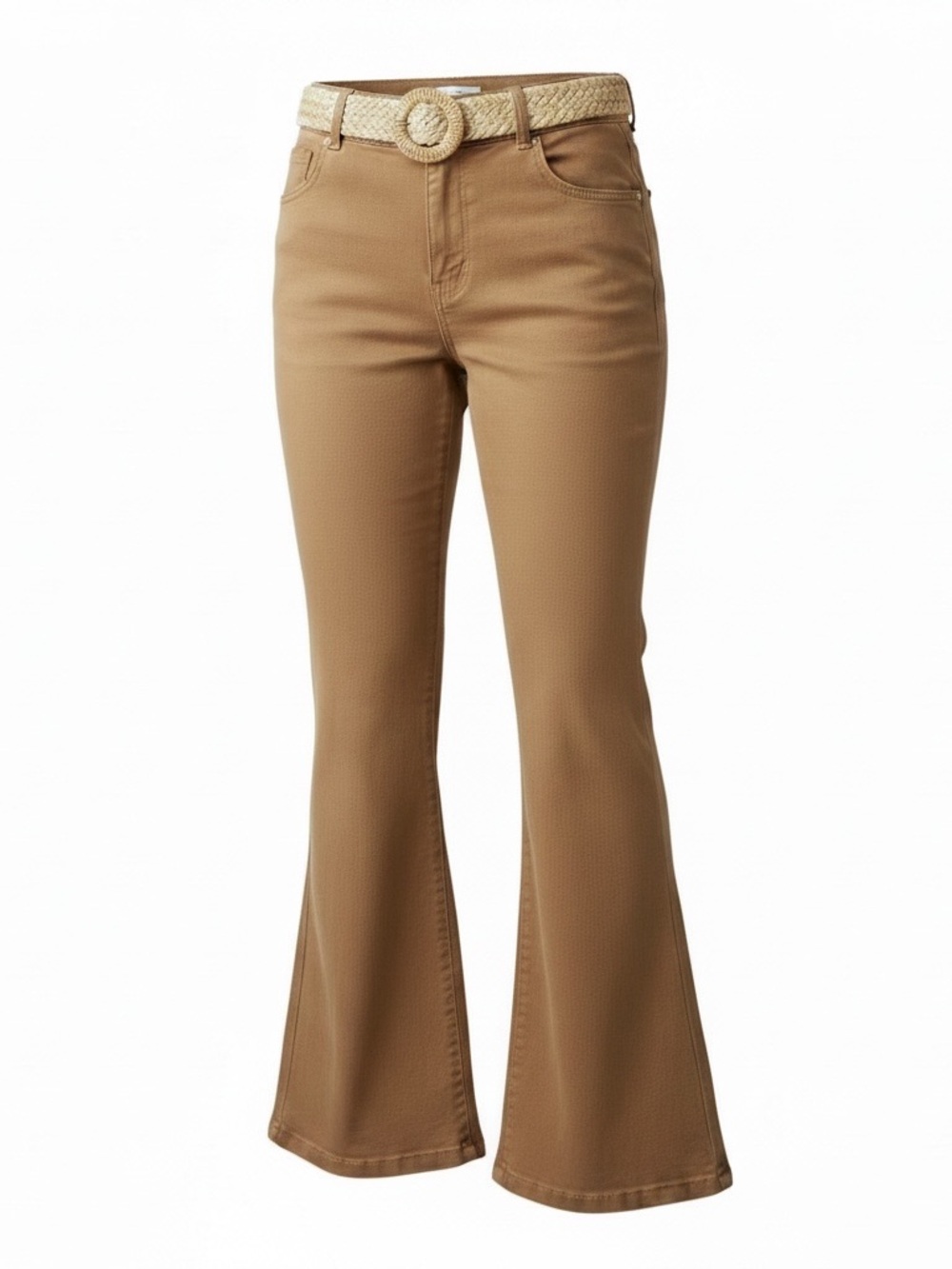 No Comment Flare Pants With Belt Tan Women’s SZ XL NWT